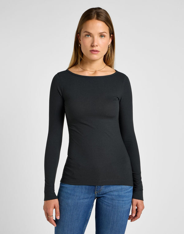 Lee Women's Boat Neck T-Shirt in Charcoal - Rodeo In