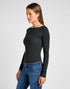 Lee Women's Boat Neck T-Shirt in Charcoal