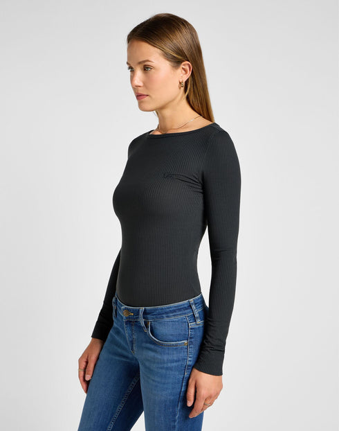 Lee Women's Boat Neck T-Shirt in Charcoal - Rodeo In