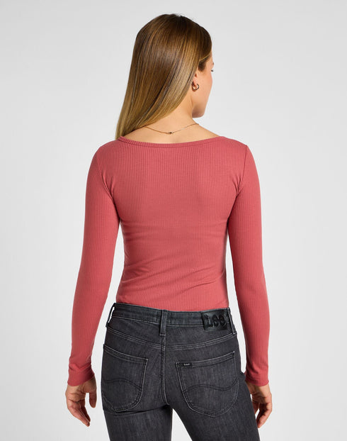 Lee Women's Boat Neck T-Shirt in Charcoal