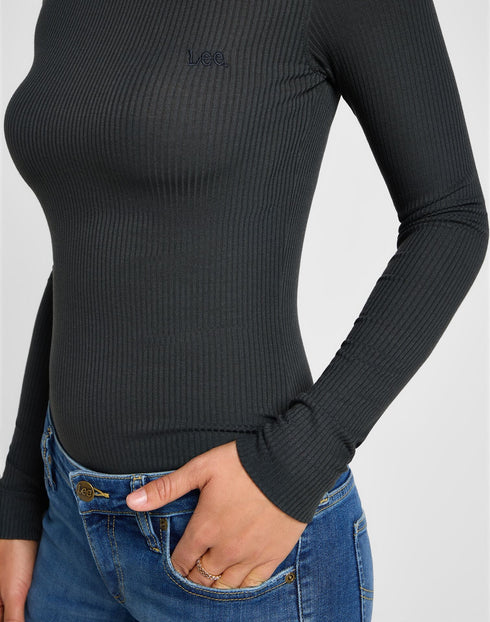 Lee Women's Boat Neck T-Shirt in Charcoal