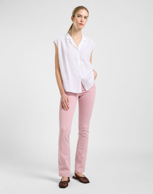 Lee Women's Cap Sleeve Shirt In Bright White