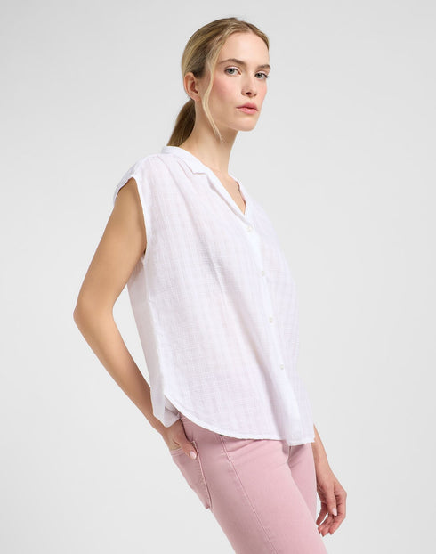 Lee Women's Cap Sleeve Shirt In Bright White