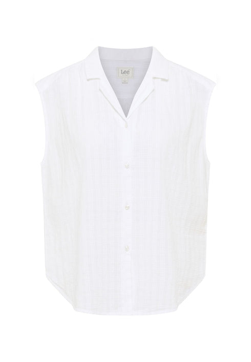 Lee Women's Cap Sleeve Shirt In Bright White