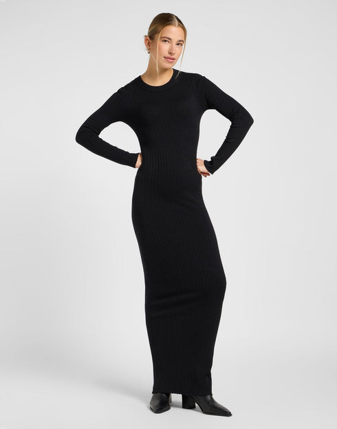 Lee Women's Crew Neck Maxi Dress In Unionall Black
