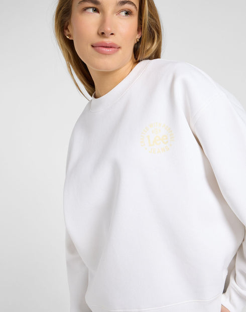 Lee Women's Crew Neck Sweatshirt In Bright White - Rodeo In