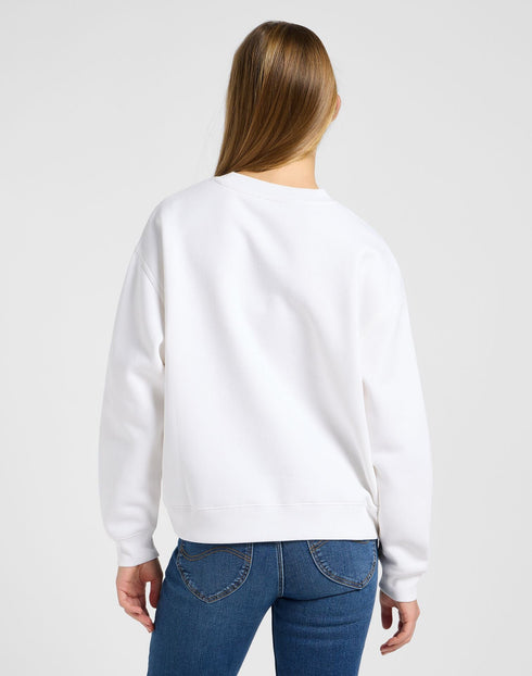 Lee Women's Crew Neck Sweatshirt In Bright White