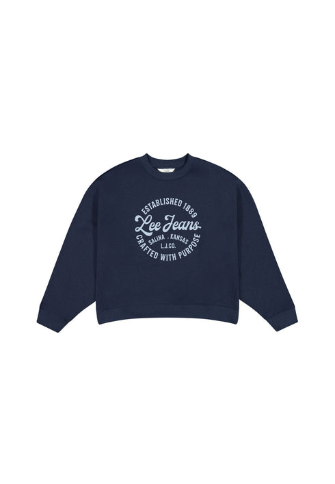 Lee Women's Crew Neck Sweatshirt In Mood Indigo