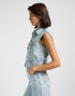 Lee Women's Cropped Rider Denim Vest In Hint Of Rain - Rodeo In