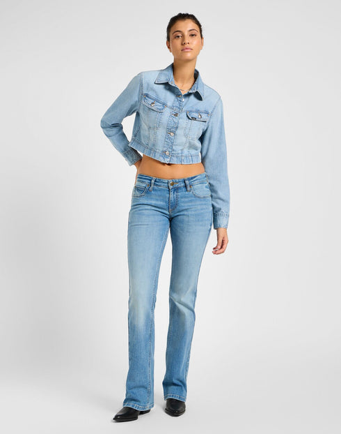 Lee Women's Cropped Rider Shirt in Modern Blue