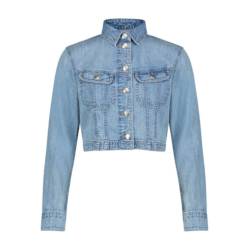 Lee Women's Cropped Rider Shirt in Modern Blue - Rodeo In