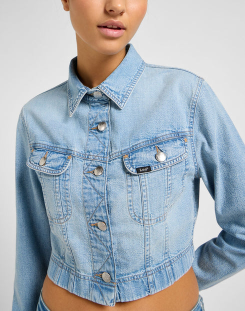 Lee Women's Cropped Rider Shirt in Modern Blue