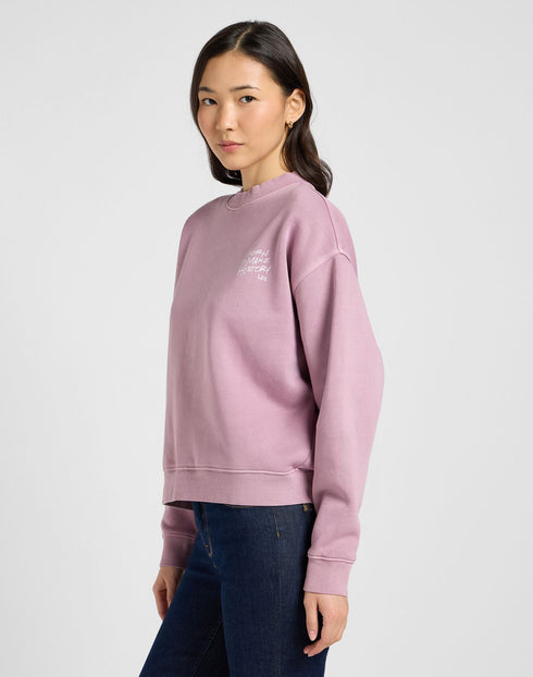 Lee Women's Graphic Crew Neck Sweatshirt In Plum Berry