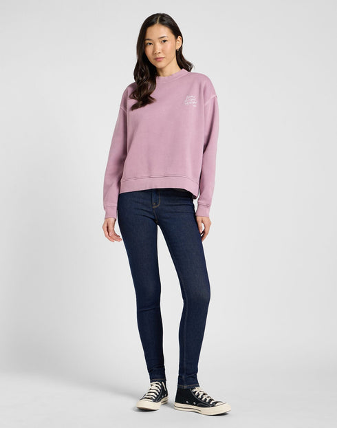 Lee Women's Graphic Crew Neck Sweatshirt In Plum Berry - Rodeo In
