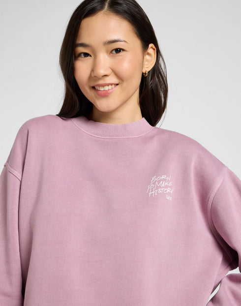 Lee Women's Graphic Crew Neck Sweatshirt In Plum Berry