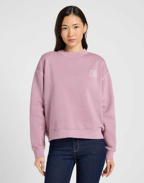 Lee Women's Graphic Crew Neck Sweatshirt In Plum Berry