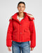 Lee Women's Hooded Short Puffer Jacket In True Red