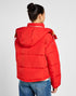 Lee Women's Hooded Short Puffer Jacket In True Red
