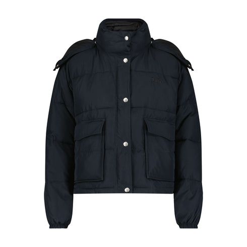 Lee Women's Hooded Short Puffer Jacket In Union Black