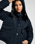 Lee Women's Hooded Short Puffer Jacket In Union Black