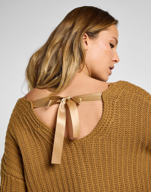 Lee Women's Kimono Sleeve Knit Sweater in Glazed Ginger