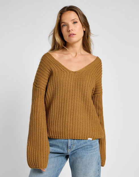 Lee Women's Kimono Sleeve Knit Sweater in Glazed Ginger