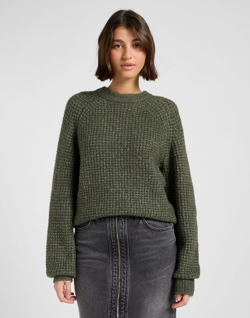 Lee Women's Knit Sweater in Olive Gray