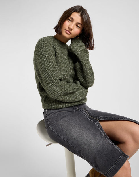 Lee Women's Knit Sweater in Olive Gray