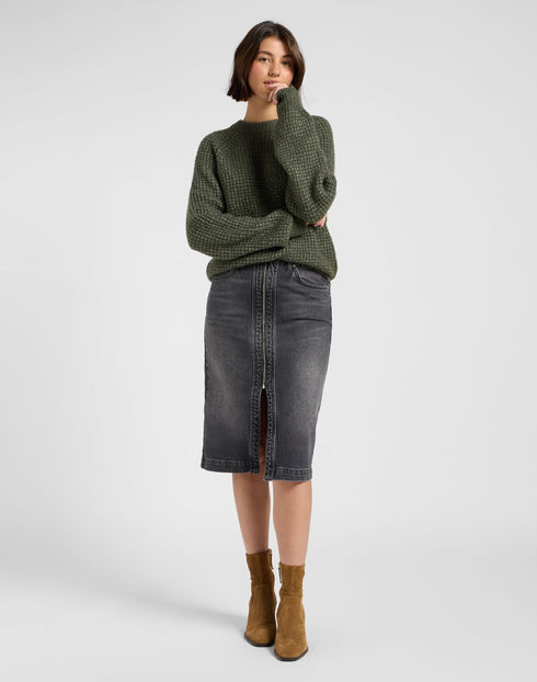 Lee Women's Knit Sweater in Olive Gray