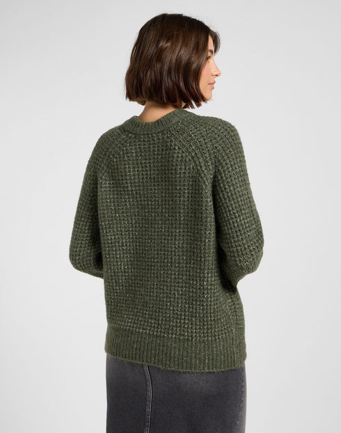 Lee Women's Knit Sweater in Olive Gray