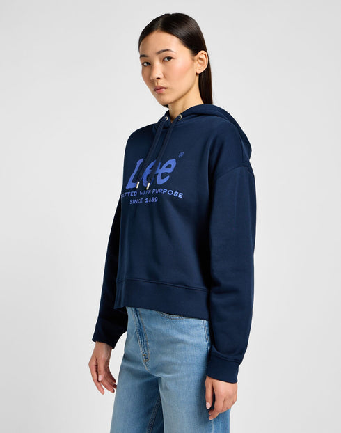 Lee Women's Logo Hoodie in Emperor Navy