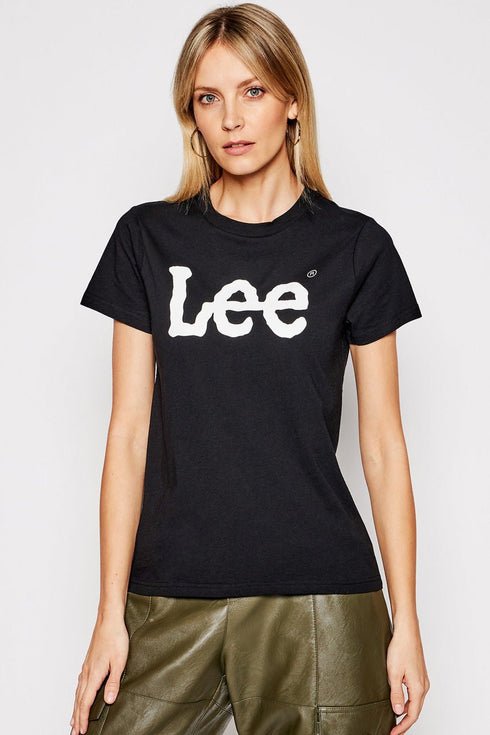 Lee Women's Wobbly Logo T-Shirt in Black
