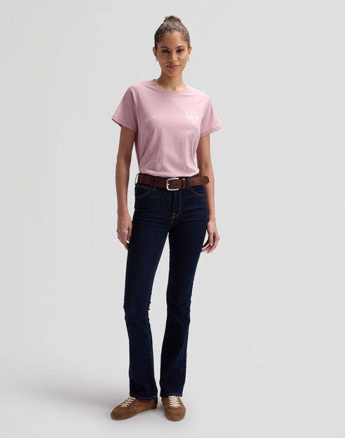 Lee Women's Logo T-Shirt In Soft Mauve - Rodeo In