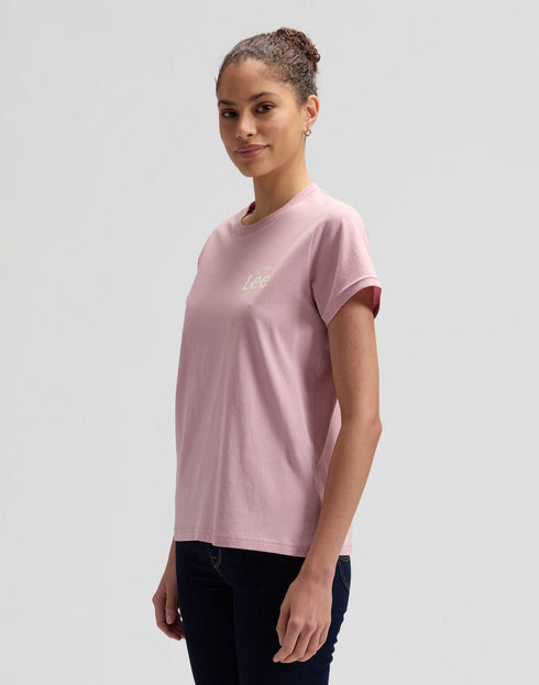 Lee Women's Logo T-Shirt In Soft Mauve - Rodeo In