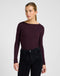 Lee Women's Long Sleeve Boat Neck T-Shirt In Deep Wine