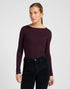 Lee Women's Long Sleeve Boat Neck T-Shirt In Deep Wine