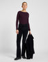 Lee Women's Long Sleeve Boat Neck T-Shirt In Deep Wine