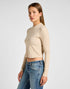 Lee Women's Long Sleeve Cropped Rib T-Shirt In Oatmeal