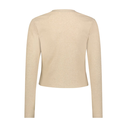 Lee Women's Long Sleeve Cropped Rib T-Shirt In Oatmeal