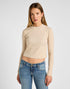 Lee Women's Long Sleeve Cropped Rib T-Shirt In Oatmeal