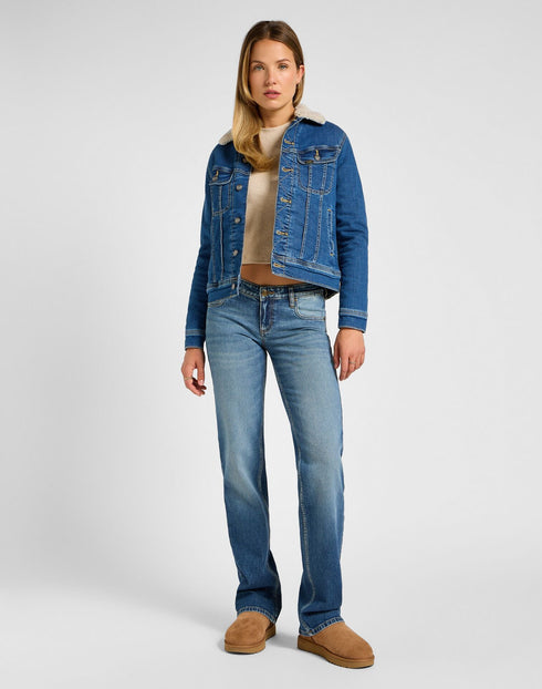 Lee Women's Long Sleeve Cropped Rib T-Shirt In Oatmeal