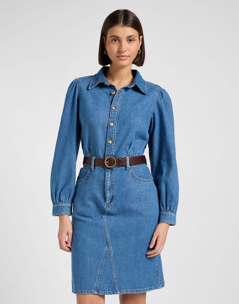 Lee Women's Long Sleeve Dress In Fine Blue - Rodeo In