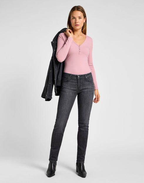 Lee Women's Long Sleeve Henley in Pretty Plum