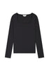 Lee Women's Long Sleeve Square Nech T-Shirt In Black - Rodeo In