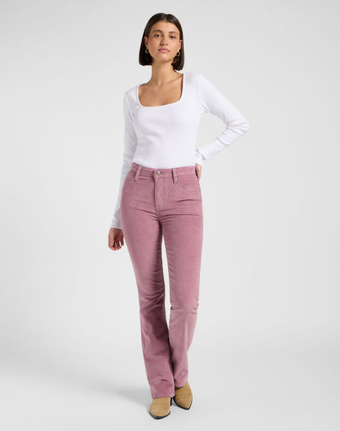 Lee Women's Long Sleeve Square Nech T-Shirt In Bright White