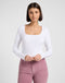 Lee Women's Long Sleeve Square Nech T-Shirt In Bright White