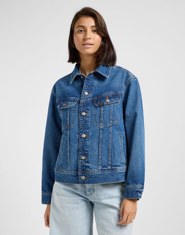 Lee Women's Loose Rider Denim Jacket In Tumbling Sky - Rodeo In