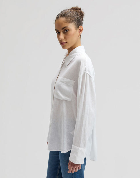 Lee Women's Loose Shirt In Bright White - Rodeo In