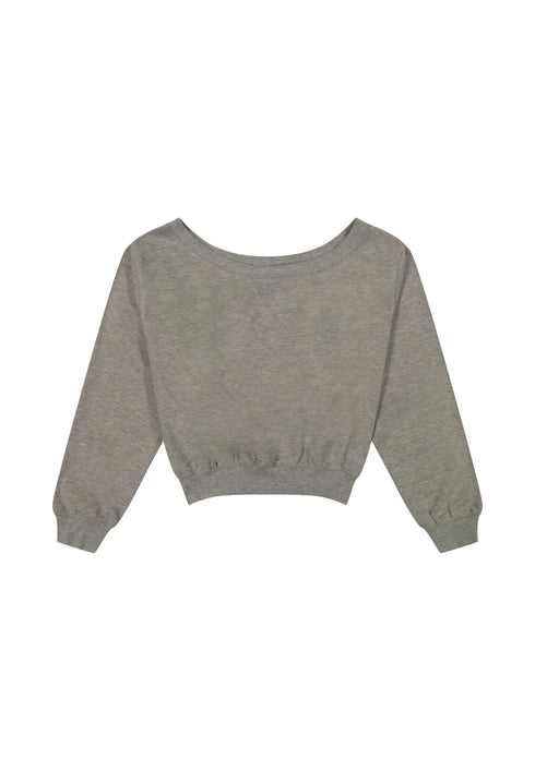 Lee Women's Off Shoulder Sweatshirt in Grey Heather - Rodeo In
