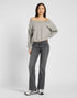 Lee Women's Off Shoulder Sweatshirt in Grey Heather - Rodeo In